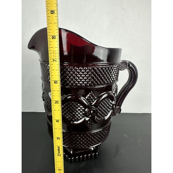 The 1876 Avon Cape Cod Collection Pitcher Ruby Red Pitcher New In Box - Picture 4 of 7